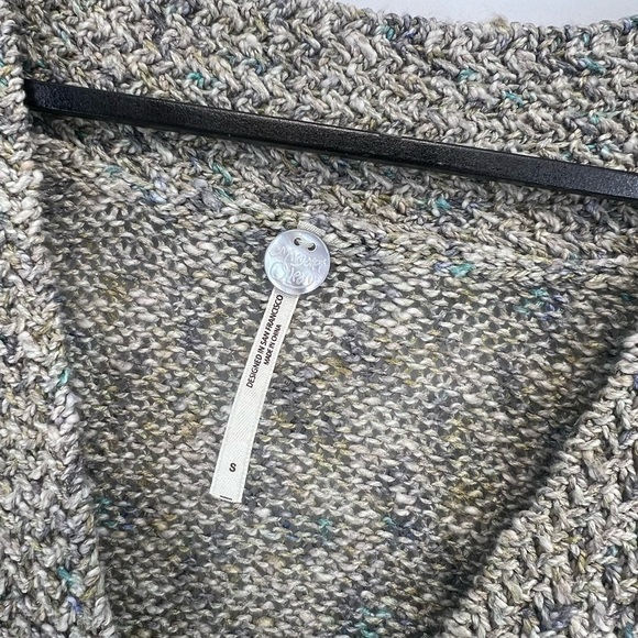 Margaret O’Leary Linen Blend Flecked Multi Knit Seashell Single Button Cardigan - Picture 6 of 8